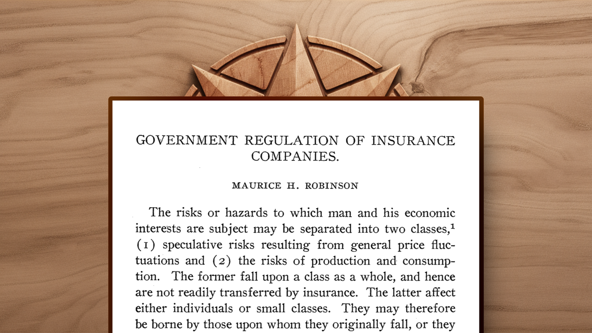 "The Task Grows Larger and More Hopeless": A 1907 View of Insurance Regulation That Reminds Us to Keep Going